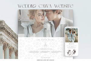 Wedding Canva Website Template, a Templates & Theme by Under My Cozy Roof