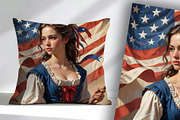 Patriot Woman and American Flag 1776, a Person Illustration by Sharon Schwalbe (Thumbnail 1 of 4)