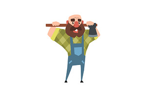 Cartoon Character Of Bearded Man