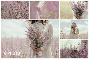 Girl outdoors in a field of sage stock photo containing adult and barefoot