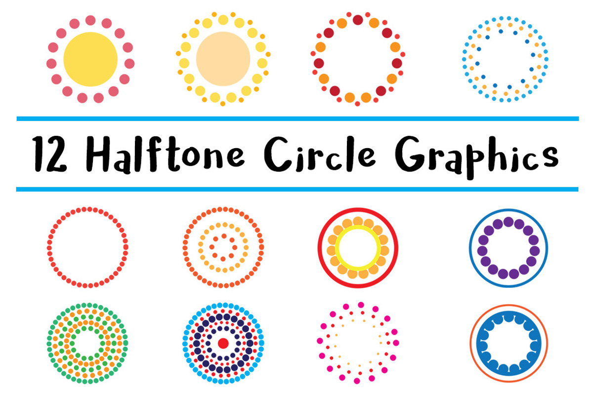12 Dotted Circle Halftone, a Graphic by The Digital Download Shop (Photo 1 of 2)