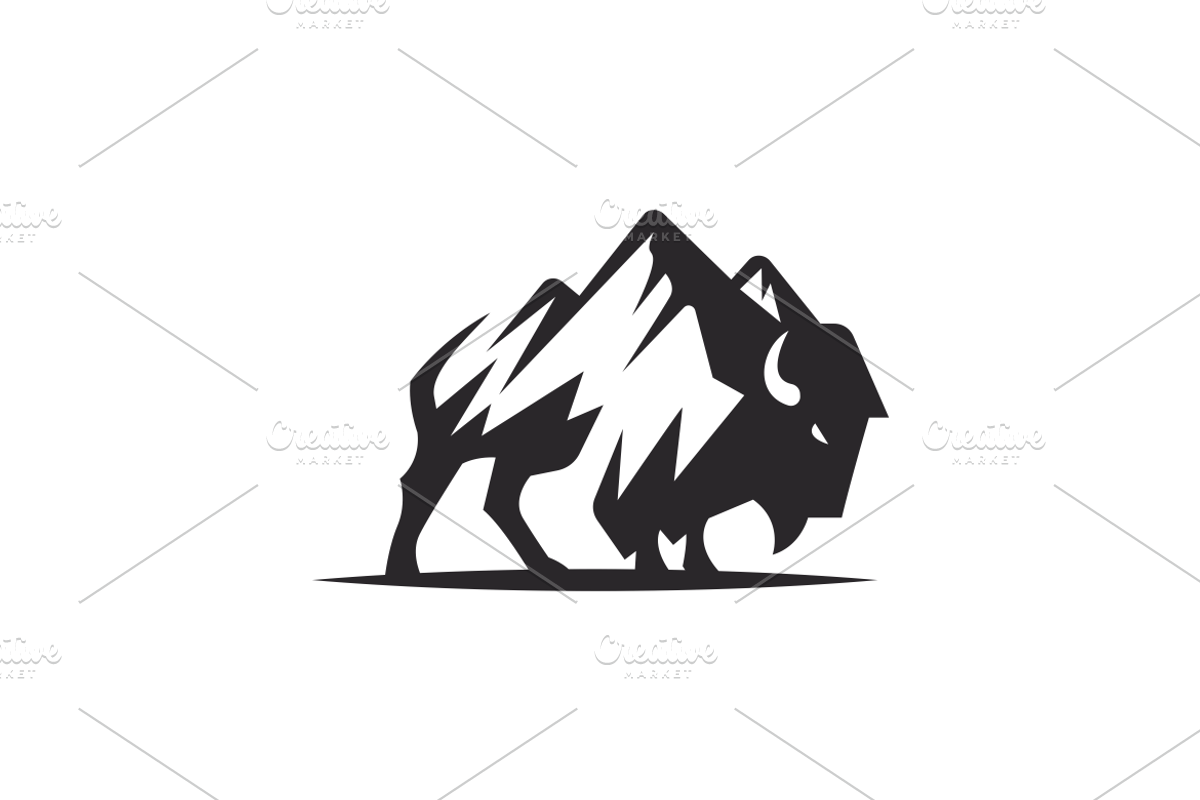 Bison Silhouette Logo Template, a Branding & Logo Template by EndR_ID (Photo 2 of 3)