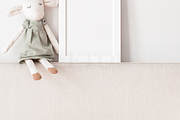 White Frame & Lamb Toy Mockup, a Mockup by HALFTOUNE (Thumbnail 3 of 4)