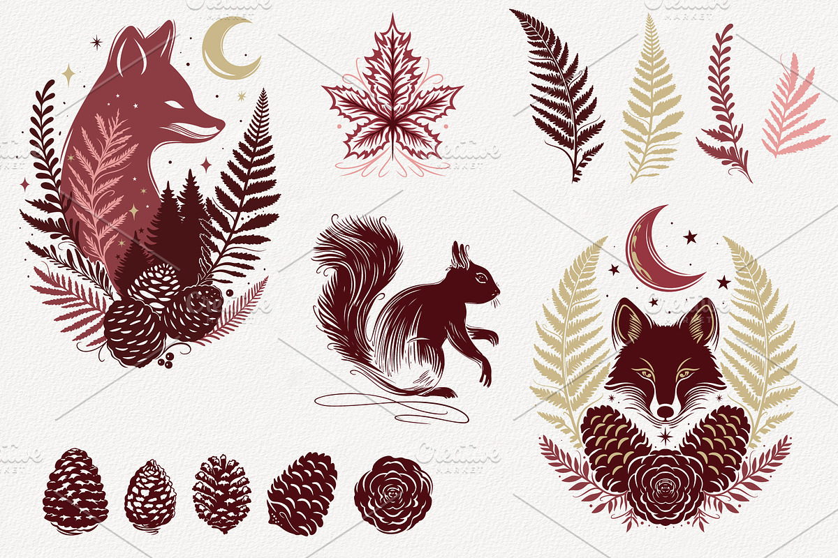 Woodland Mystic Animals & Botanical, a Decorative Illustration by Christine Krahl (Photo 6 of 12)