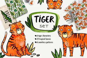 Tropical Cute Tiger set