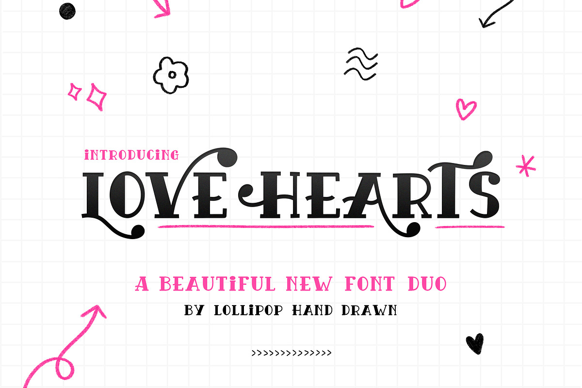 Love Hearts Font Duo, a Serif Font by Lollipop Hand Drawn (Photo 1 of 7)