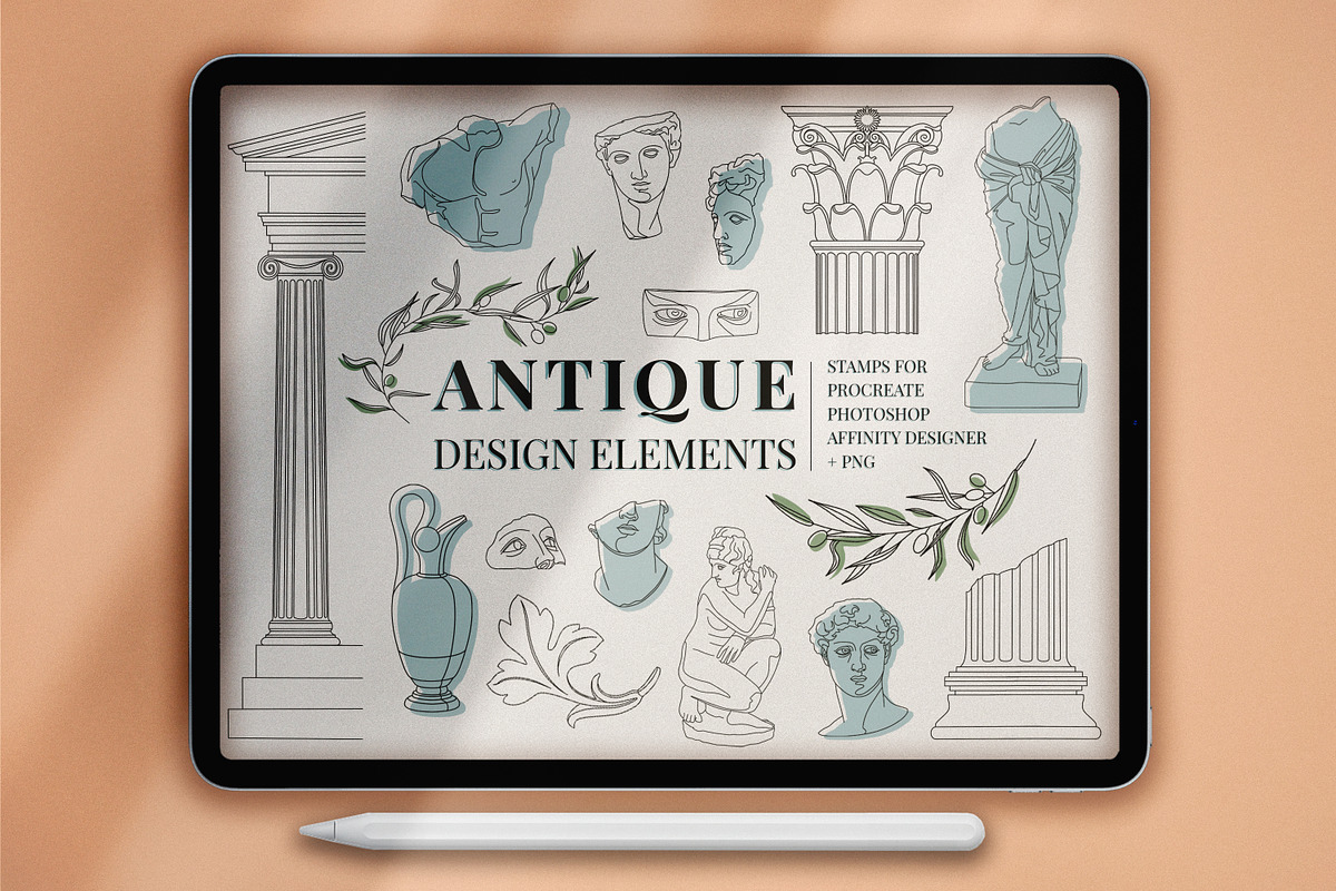 61 Procreate Antique Stamps, a Brush Add-On by SmuffizStudio (Photo 1 of 9)