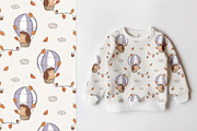 Hedgehog and air balloon, a Pattern Graphic by Olena Kuznietsova (Thumbnail 5 of 10)