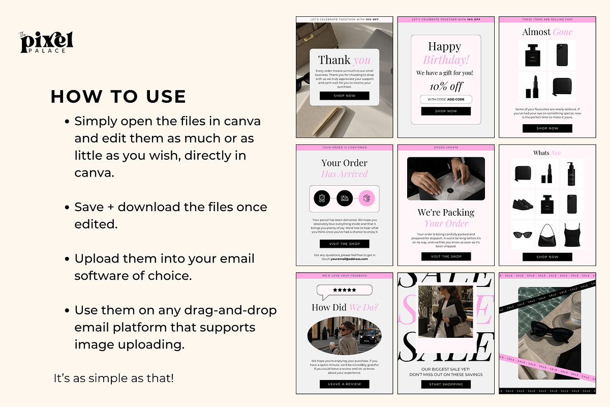Canva Email Automation Templates, an Email Template by The Pixel Palace (Photo 5 of 8)