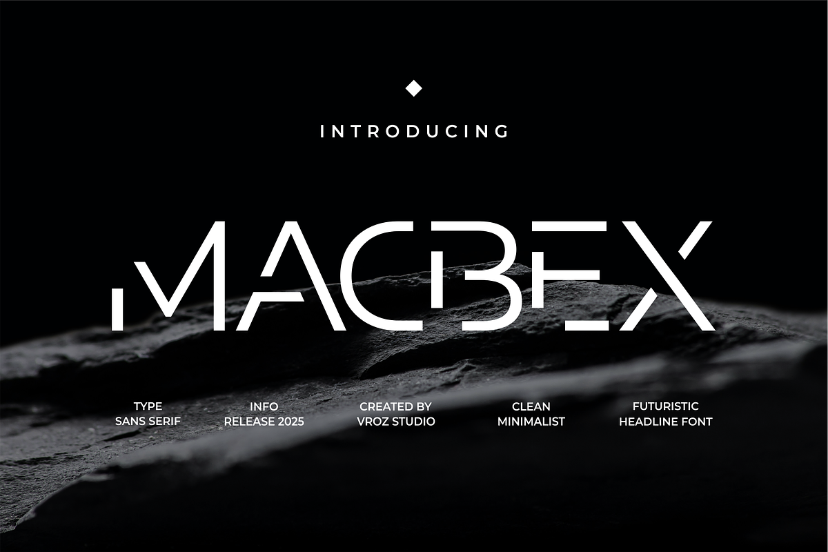 MACBEX - futuristic font, a Sans Serif Font by Vroz Studio (Photo 1 of 8)