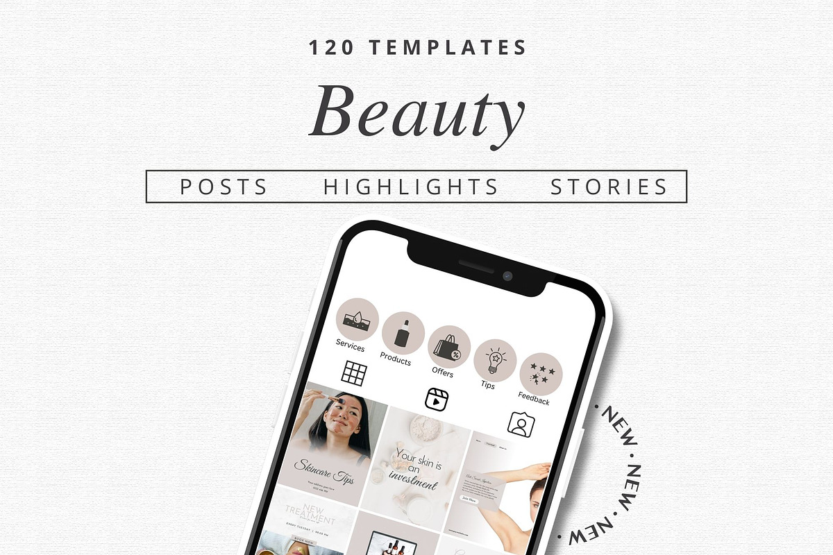 Beauty Instagram Bundle, a Social Media Template by Talipic Designs (Photo 1 of 8)