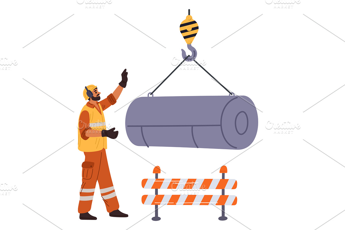 Man installer in uniform with, an Illustration by Vectorbuum