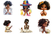 Black Girl Praying Clipart, a Seasonal Illustration by Designking (Thumbnail 5 of 5)