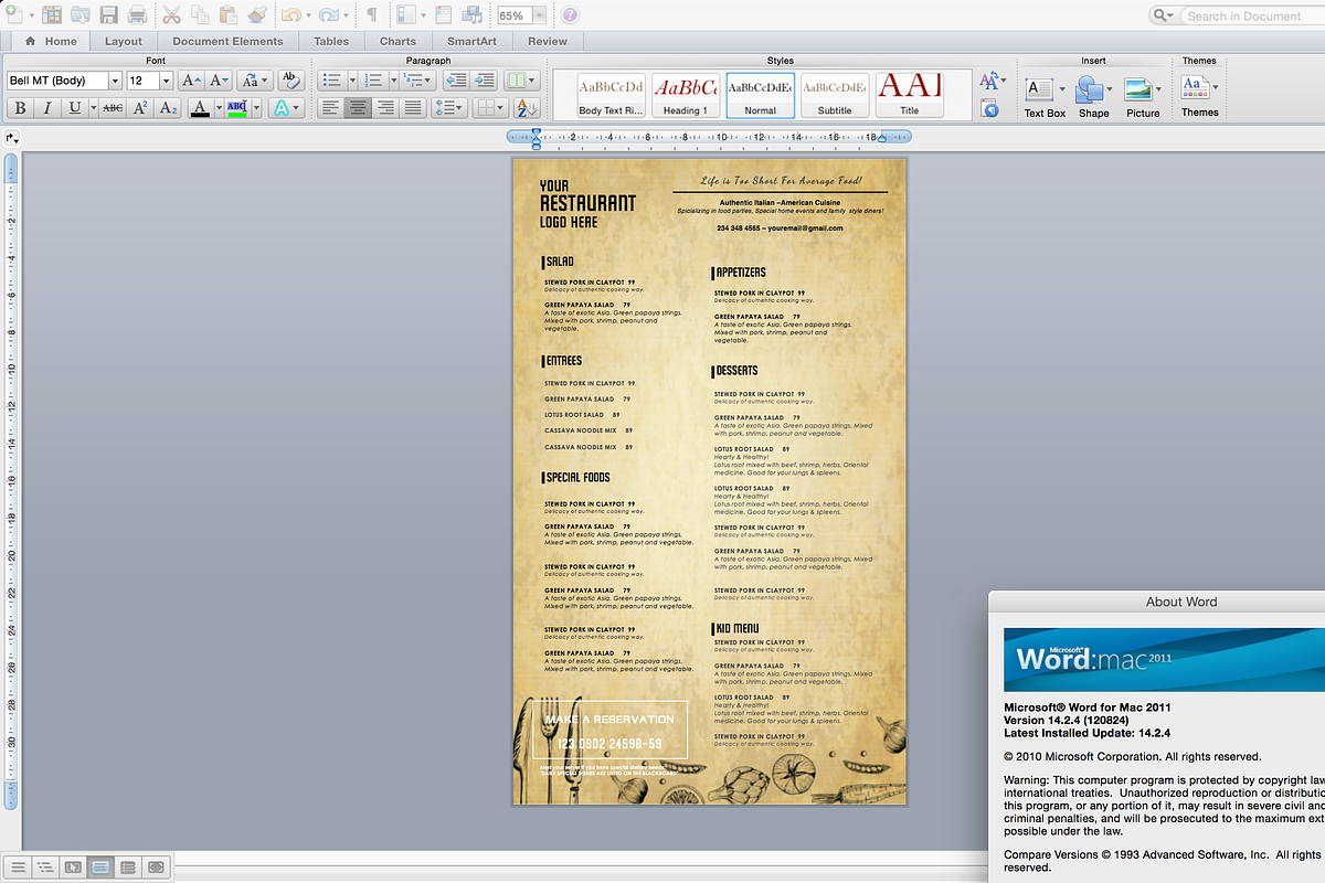 Restaurant Menu-id22, a Brochure Template by AIW SOLUTIONS (Photo 3 of 4)