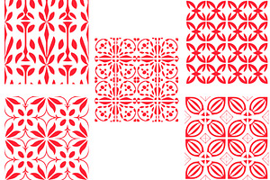 Red & White Scandi Geometric