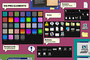 RETRO UI KIT Elements + Templates, a Social Media Template by Headquarters (Thumbnail 3 of 6)