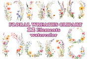 Watercolor floral wreaths clipart, an Illustration by vivastarkids (Thumbnail 1 of 3)