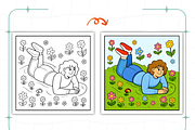 Spring Woman Coloring Pages, a Decorative Illustration by Ink Gallery (Thumbnail 9 of 9)