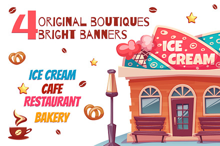 Vector set of flat boutique