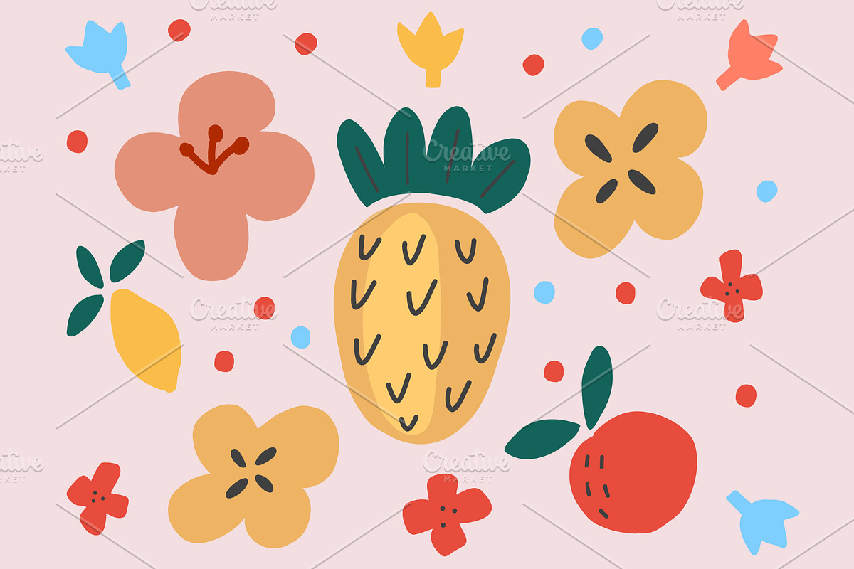 Floral Patterns Set, a Decorative Illustration by DikayaMiau (Photo 2 of 8)