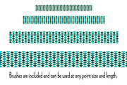 Blue Southwestern Border Patterns, a Brush Add-On by Melissa Held Designs (Thumbnail 2 of 3)