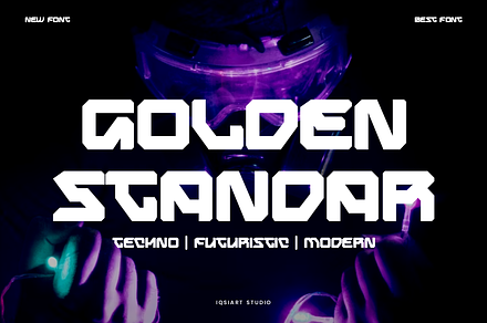 Golden Standar - Futuristic Font, a Sans Serif Font by Iqsiart Studio