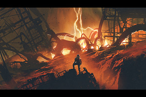 Sci fi scenery digital painting
