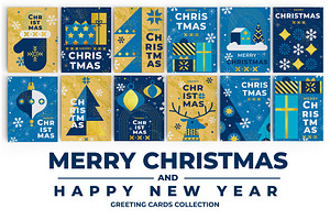Elegant Blue and Gold Holiday Set