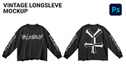 Vintage distressed longsleeve mockup, a Shirt Mockup by yalanois (Thumbnail 1 of 5)