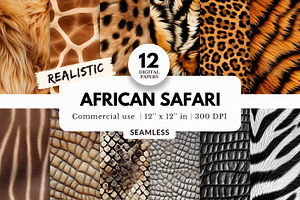 12 Real African Safari Animal Prints, a Texture Graphic by NorthWindPixels