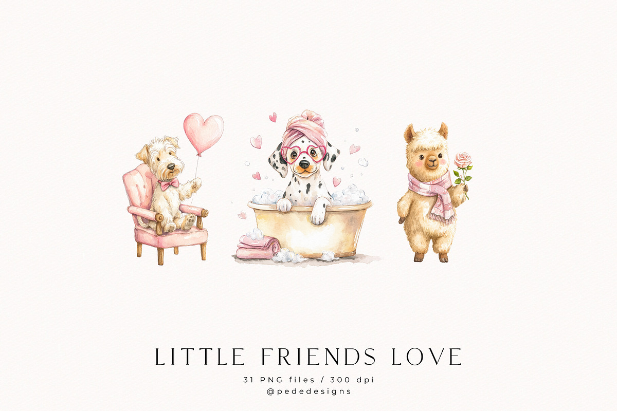 Little Friends Love, an Animal Illustration by PeDe Designs (Photo 4 of 11)