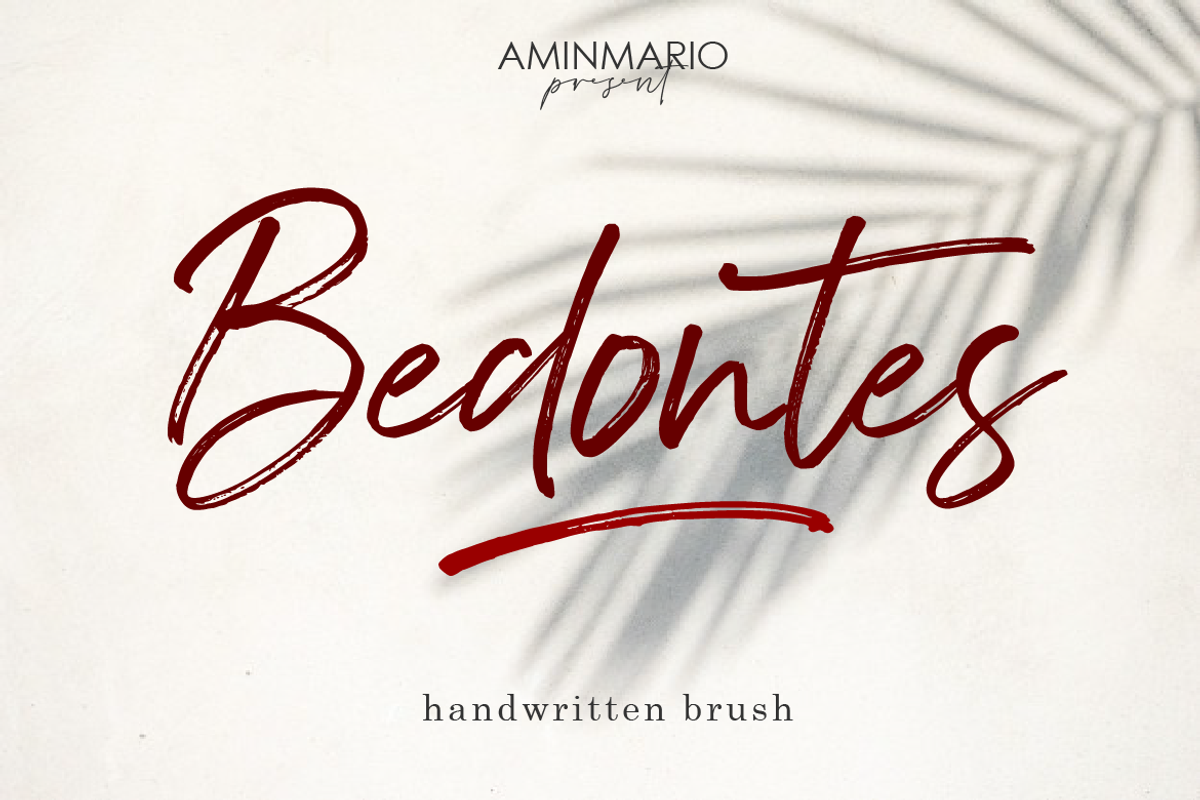 Bedontes, a Script Font by AMINMARIO (Photo 1 of 13)