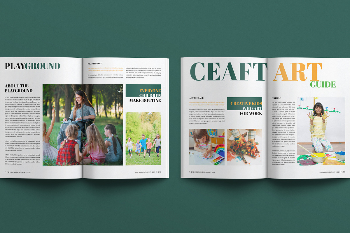 Kids Magazine Layout Template, a Magazine Template by E-Type (Photo 5 of 7)