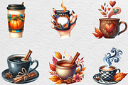 Vintage Autumn Coffee Clipart, an Illustration by Black Bird Studio (Thumbnail 2 of 6)
