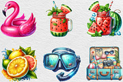 Watercolor Summer Vibe Clipart, an Illustration by Black Bird Studio (Thumbnail 6 of 6)