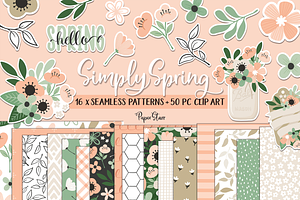 Spring Digital Paper and Clipart