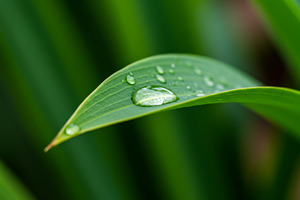Fresh water droplets on a green leaf, a Nature Photo by professorinc