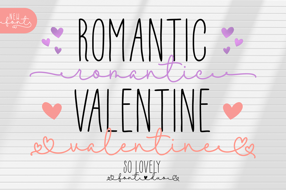 Romantic Valentine Font Duo, a Script Font by Ainun Jinan (Photo 1 of 11)