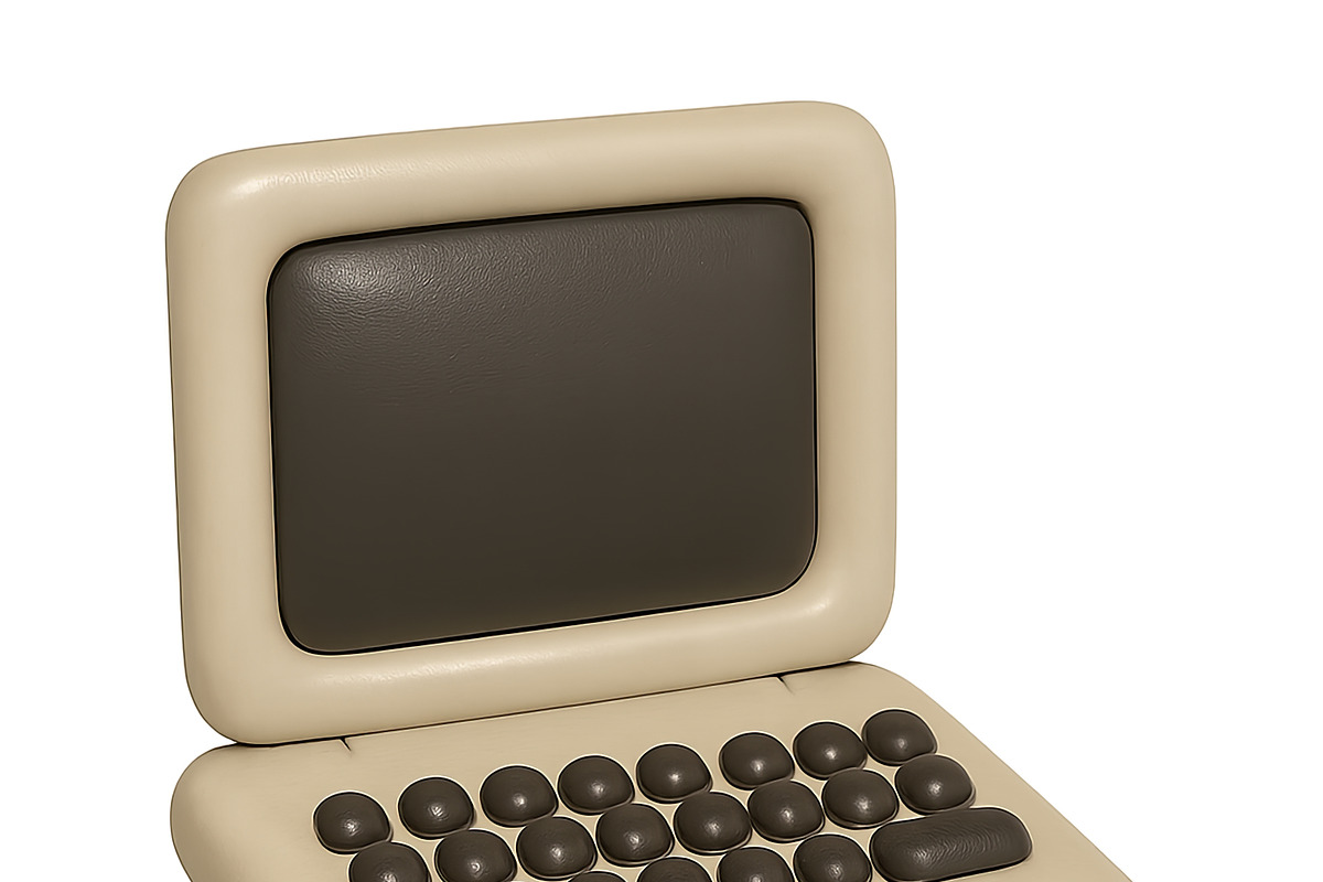 Retro inflatable bubble computer iso, an Illustration by Dvoevnore photos