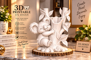 Koala Desk Organizer 3D Print STL