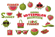 Summer Watermelon Sticker Collection, an Object Graphic by BabySofja (Thumbnail 3 of 4)