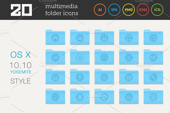 Multimedia Folder Icons Set 2