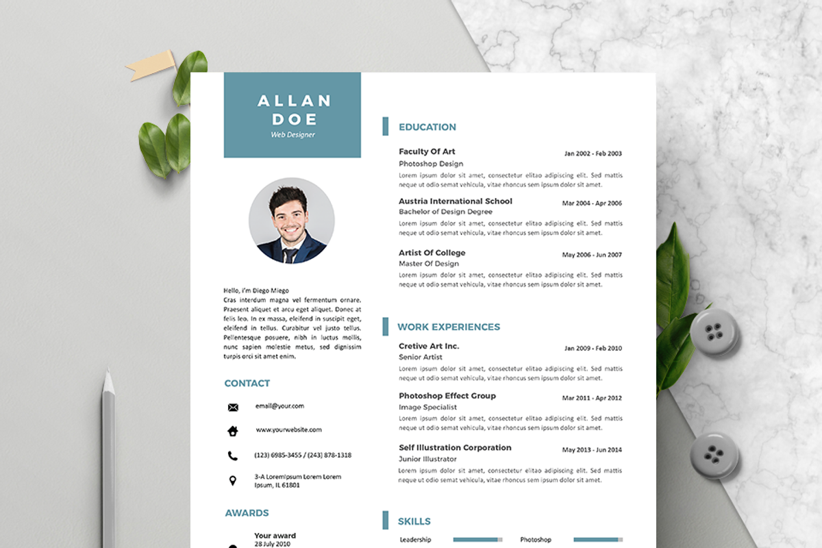 Vol.51 Resume & CV Template, a Resume Template by Hito Graphic (Photo 2 of 8)