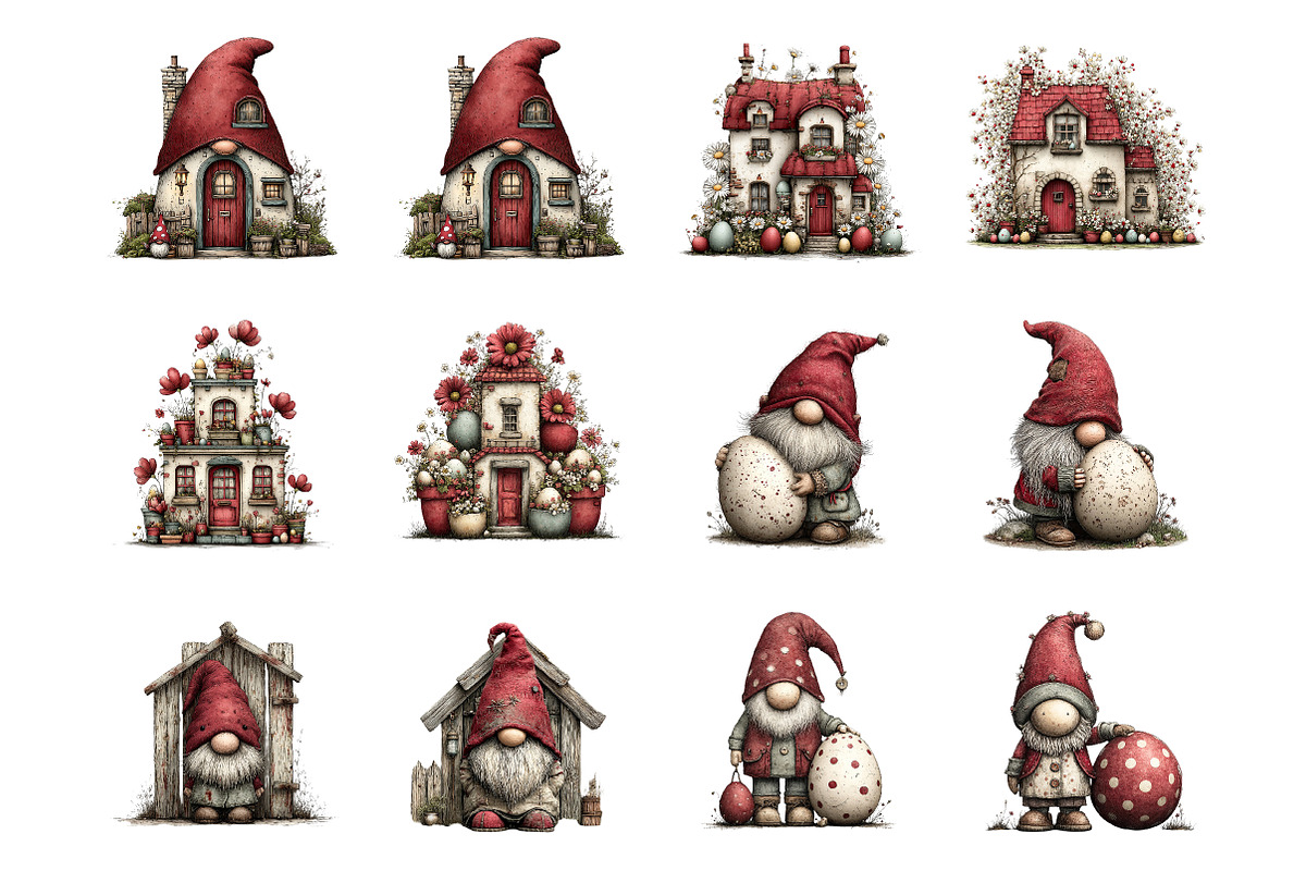 Easter gnome gingerbread house Png, an Illustration by SinaCreation (Photo 2 of 11)