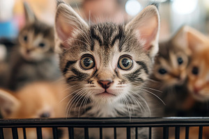 Curious Kitten: A close-up of a wide, an Animal Photo by Pixeness Studio