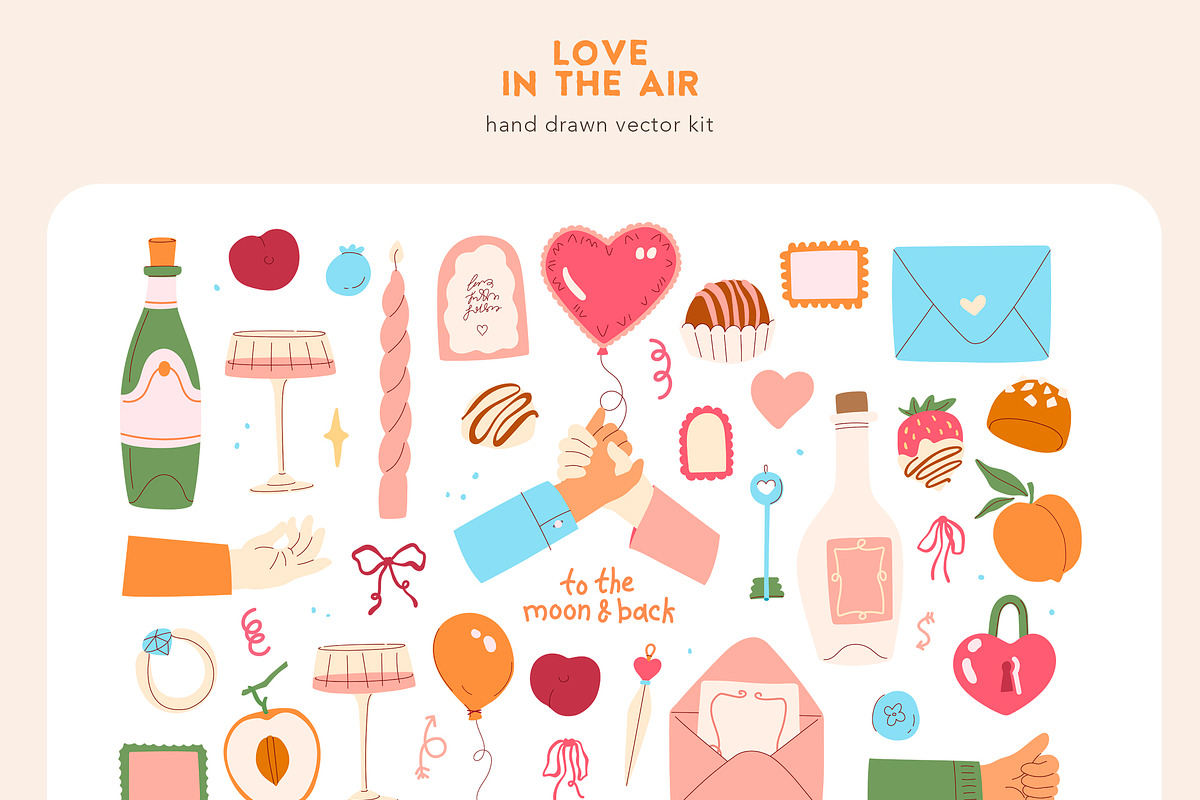 Love in the Air Romantic Vector Kit, a Person Illustration by Volha Studio (Photo 4 of 11)
