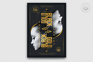 Black and Gold Flyer Template V17, a Flyer Template by ThatsDesignArt