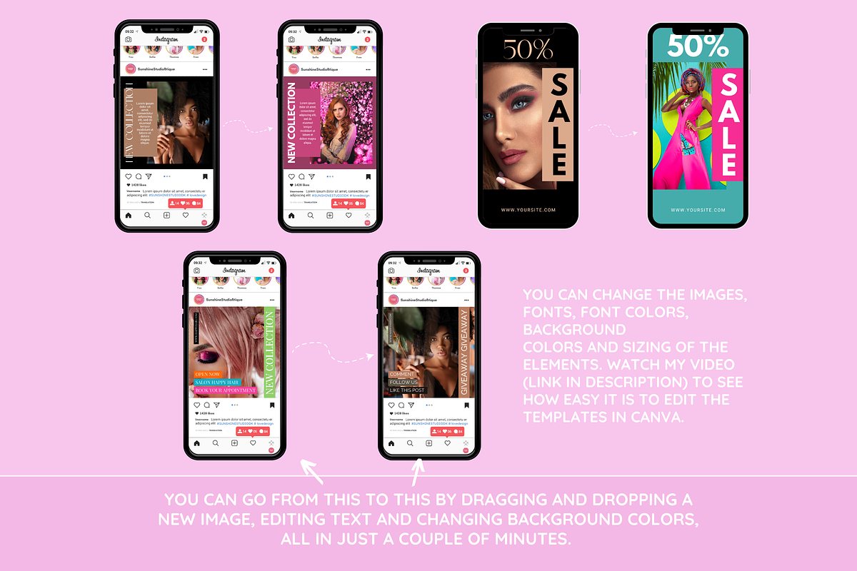 Bright Pastel Instagram Templates, a Social Media Template by SunshineStudioBoutique (Photo 10 of 10)