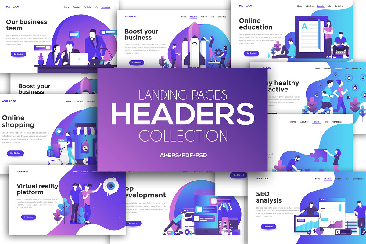 Landing page templates, a Templates & Theme by Creative Graphics (Photo 1 of 12)