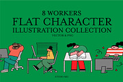 8 Workers - vector illustration, a Work Illustration by Studio Mei Design (Thumbnail 1 of 4)